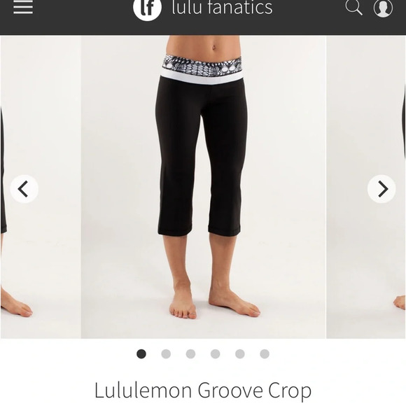 Reversible Lululemon Groove Crop SZ 4-Glacier Lace/Black - Picture 11 of 13